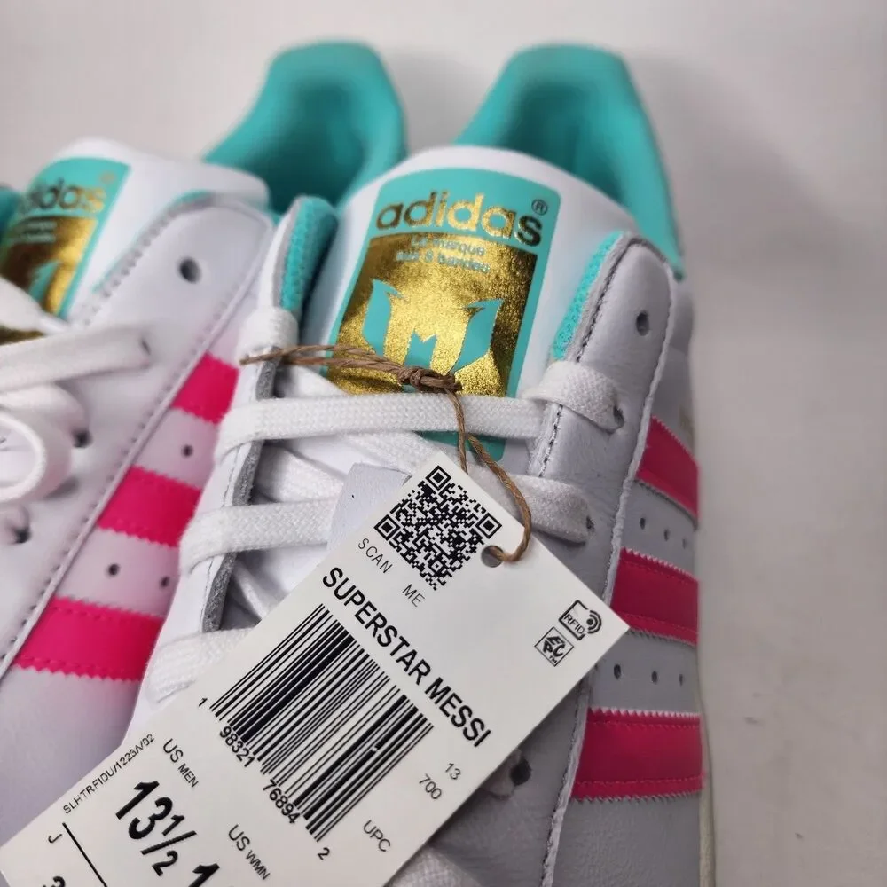 Adidas Superstar Lionel Messi Sneakers Mens 13.5 Shoes Pink Miami JR1979 NEW